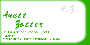 anett zotter business card